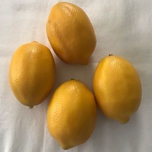 Lot Of 4 Vintage Faux Yellow Lemons Heavy Still Life Staging Home Decor SOLD